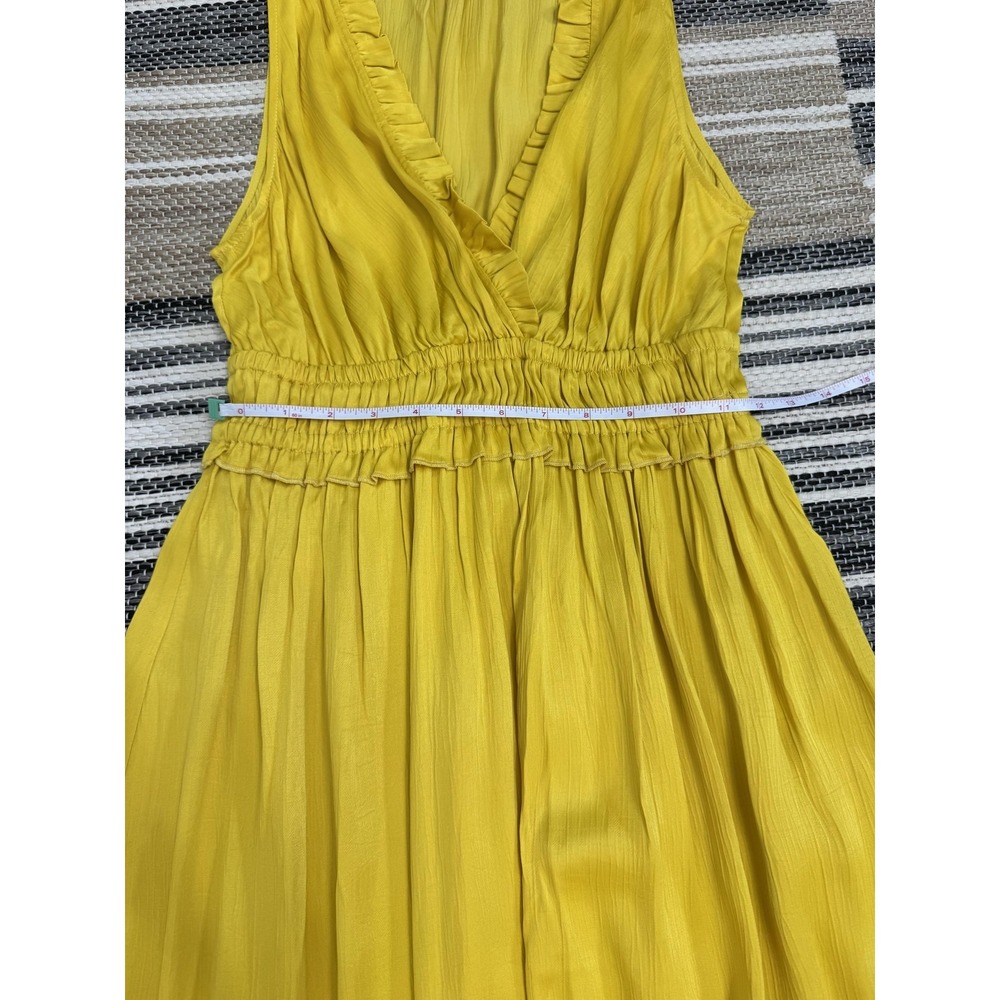 Maeve Anthropologie La Habana Dress Women's Small Yellow Ruffle Midi Sundress - Picture 13 of 16